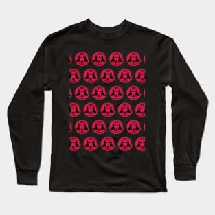 Japanese culture samurai pattern on black Long Sleeve T-Shirt